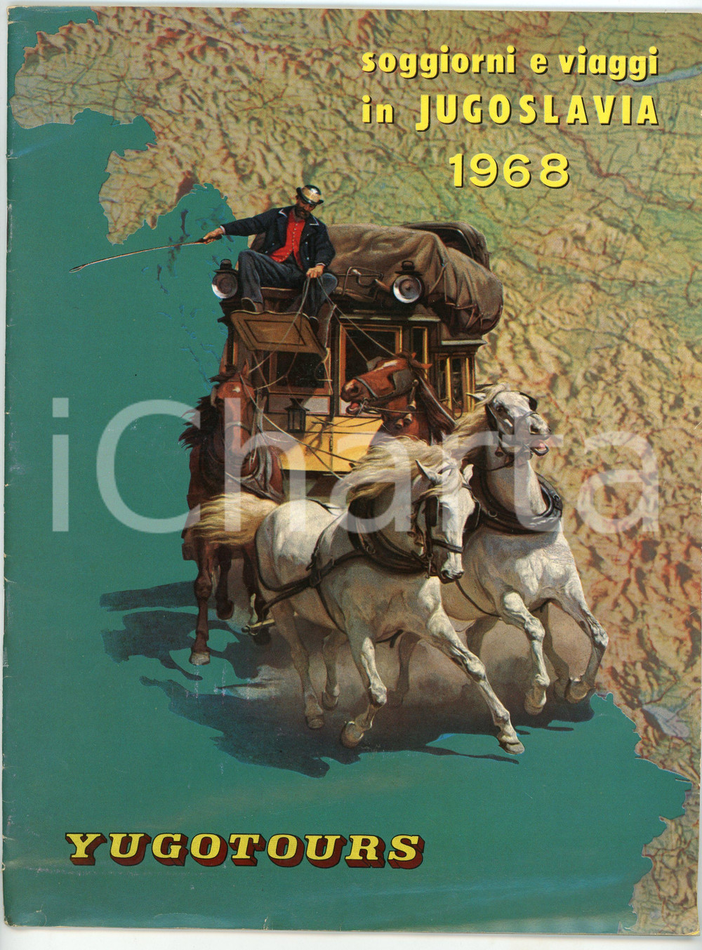 1968 YUGOTOURS Soggiorni e viaggi in JUGOSLAVIA Catalogo pubblicitario Pubblicazione d'epoca illustrata.PAGINE: 33 POOR/danneggiato Profonde pieghe e gualciture, piccoli strappi in copertina Formato: 24x28 cm originale e autentica 1