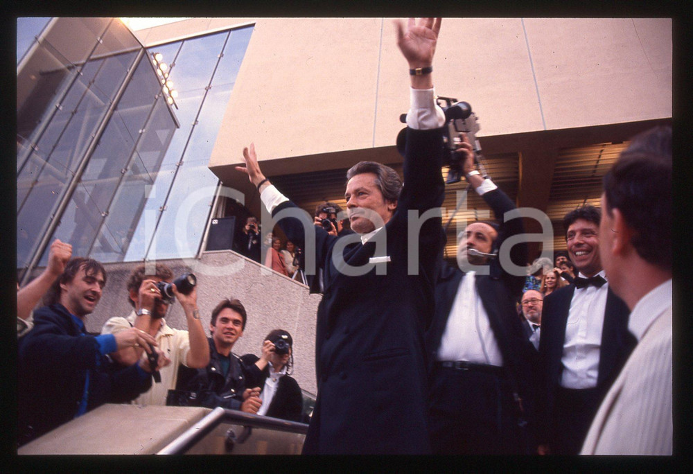Fotografia d epoca originale Alain DELON  FESTIVAL CINEMA CANNES 1990 35 mm vintage slide 14 1