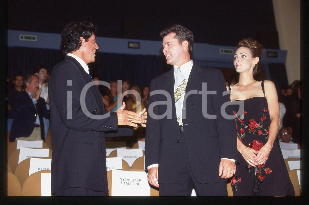 Fotografia d epoca originale Sylvester STALLONE Ray LIOTTA Michelle GRACE VENEZIA 1997 35 mm vintage slide 1