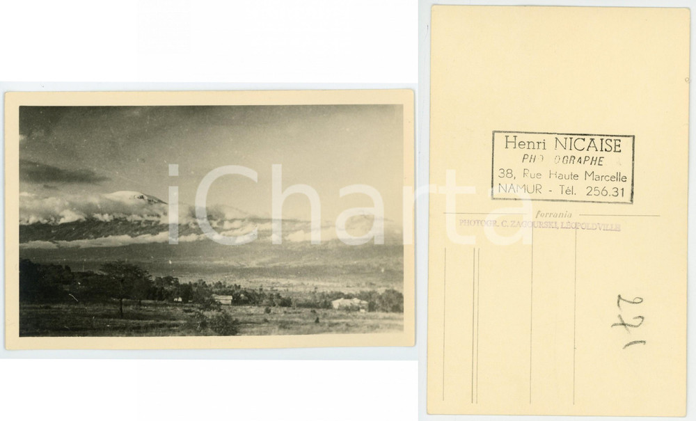 1930 C. ZAGOURSKI «L'Afrique qui disparaît» KENIA Kilimandjaro vue de Moshi 175  Fotocartolina postale d'epoca, appartenente alla 2^serie &laquo;L'Afrique qui dispara&icirc;t&raquo; del fotografo Casimir Zagourski (L&eacute;opoldville).N&deg;175, non viaggiata.CONDIZIONI: FAIR FORMATO: 14x9 cm    originale e autentica 1