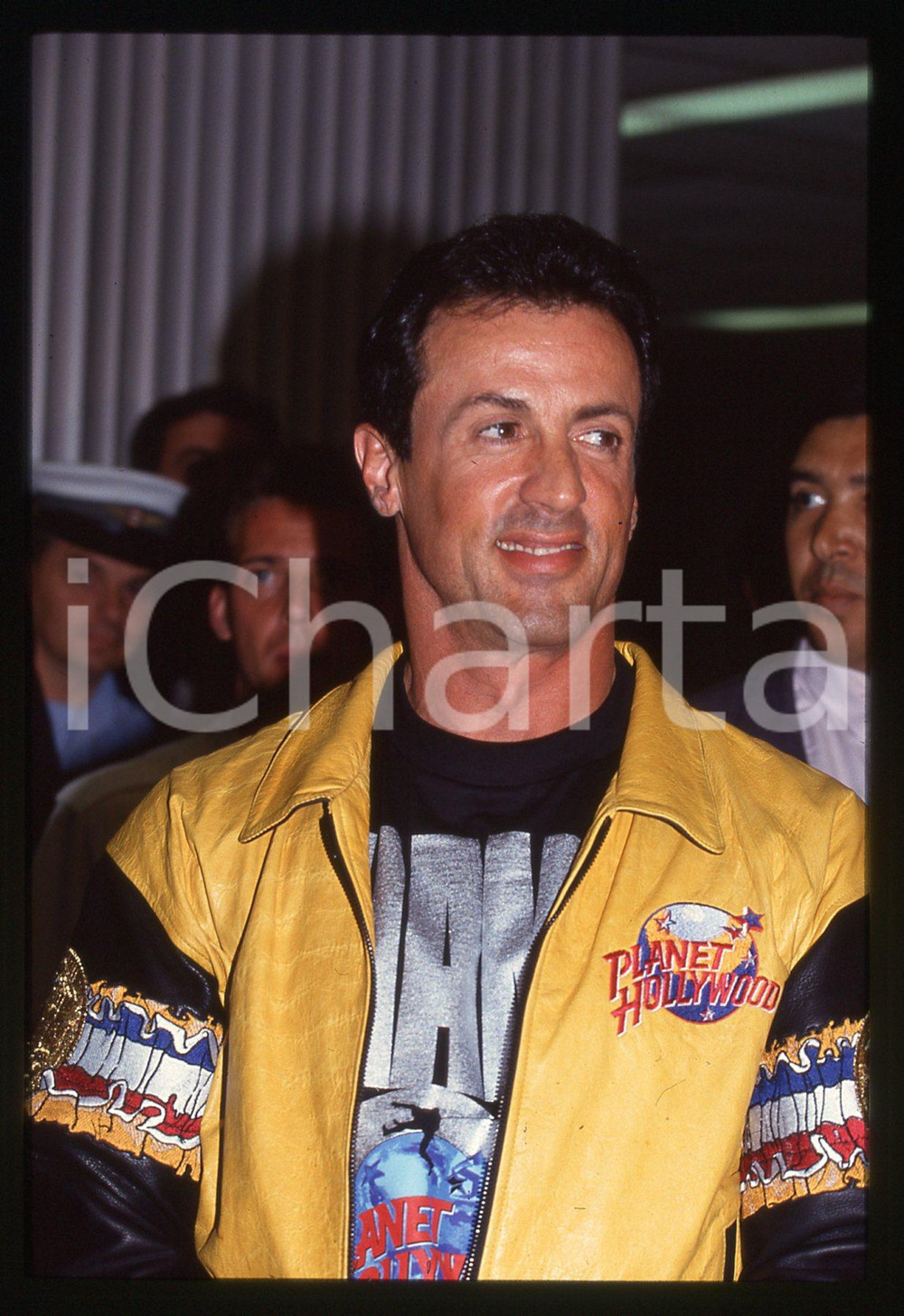 Fotografia d epoca originale Sylvester STALLONE  PLANET HOLLYWOOD LONDRA 1993 35 mm vintage slide 20 1