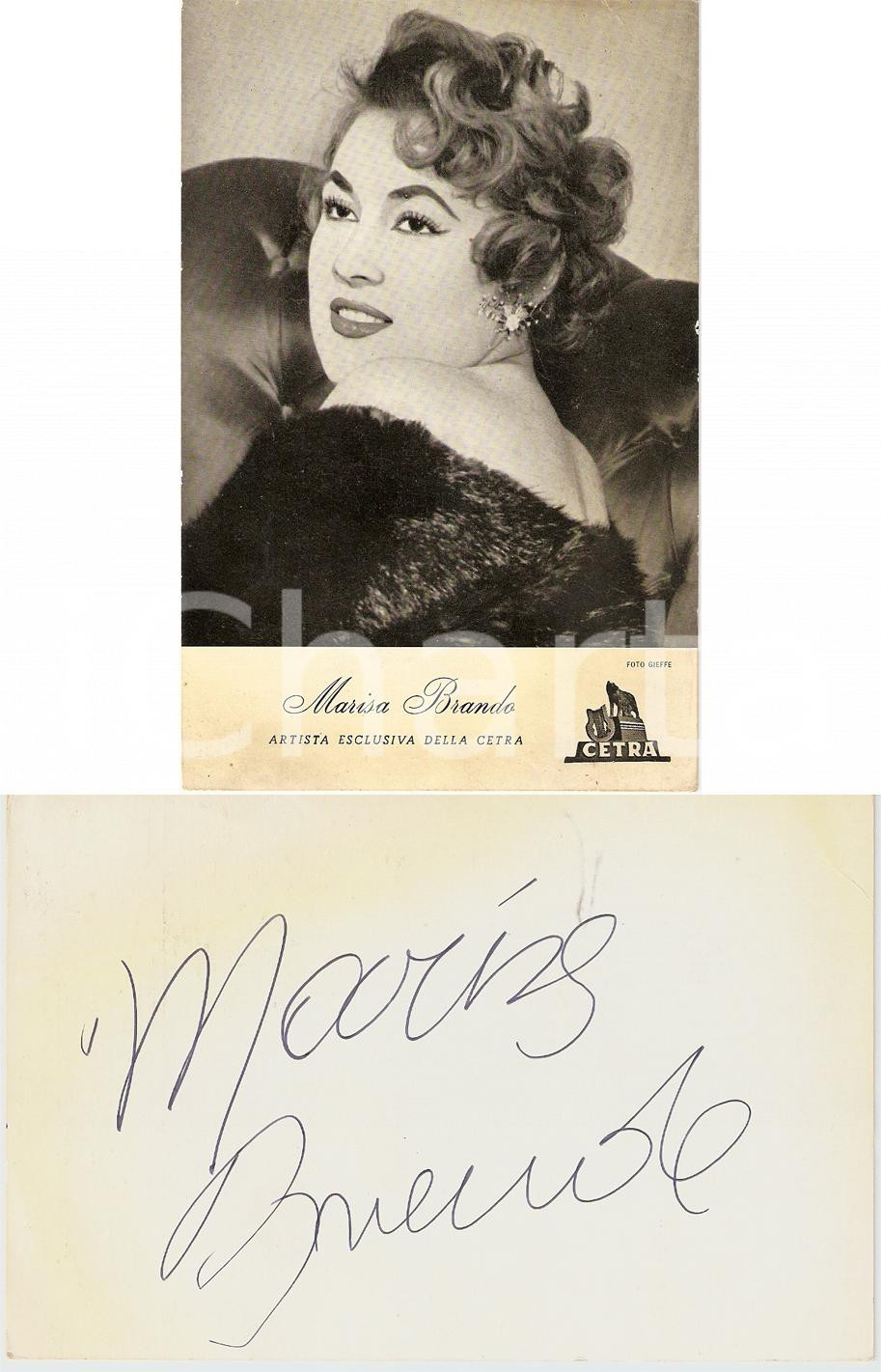 Autografo originale 1970 circa MARISA BRANDO Fotografia seriale con autografo 1