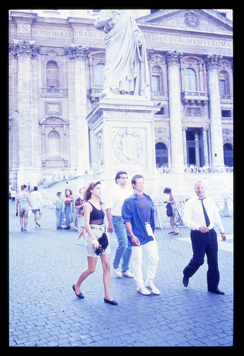 Fotografia d epoca originale Sylvester STALLONE e Jennifer FLAVIN  ROMA 1990 ca 35 mm vintage slide 10 1