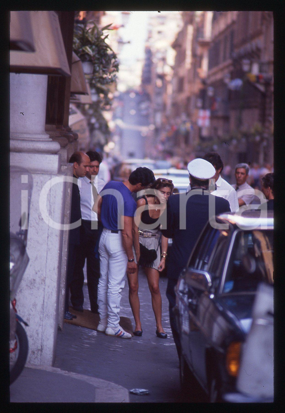 Fotografia d epoca originale Sylvester STALLONE e Jennifer FLAVIN  ROMA 1990 ca 35 mm vintage slide 21 1