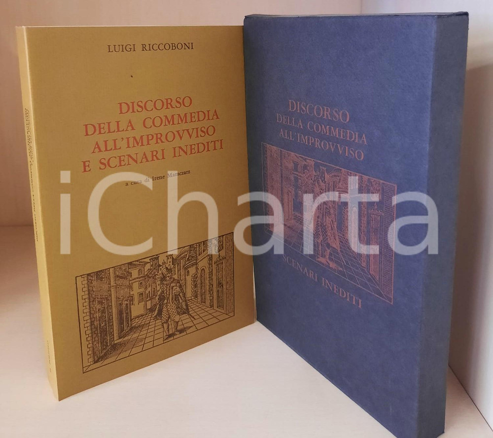 1973 Luigi RICCOBONI Discorso della Commedia all'improvviso e scenari inediti 3 Brossura editoriale con copertina flessibile.Catalogo a cura di Caterina GriffanteEDITORE: Istituto Veneto di Scienze, Lettere ed Arti - VeneziaPAGINE: 372 GOOD/buono ma minimo residuo in copertina; minima sbrecciatura al cofanetto Formato: 22x14 cm originale e autentica 1