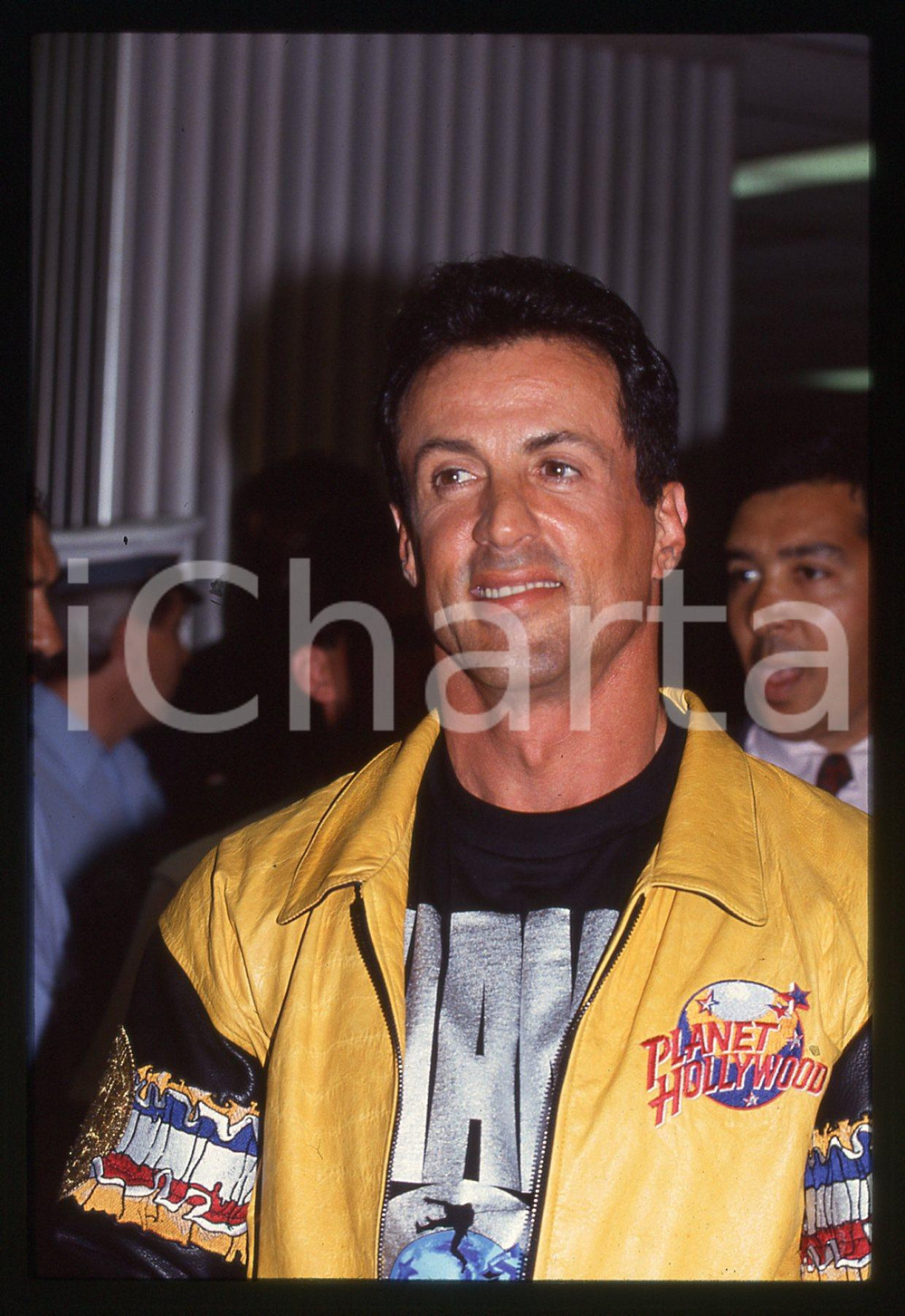 Fotografia d epoca originale Sylvester STALLONE  PLANET HOLLYWOOD LONDRA 1993 35 mm vintage slide 42 1