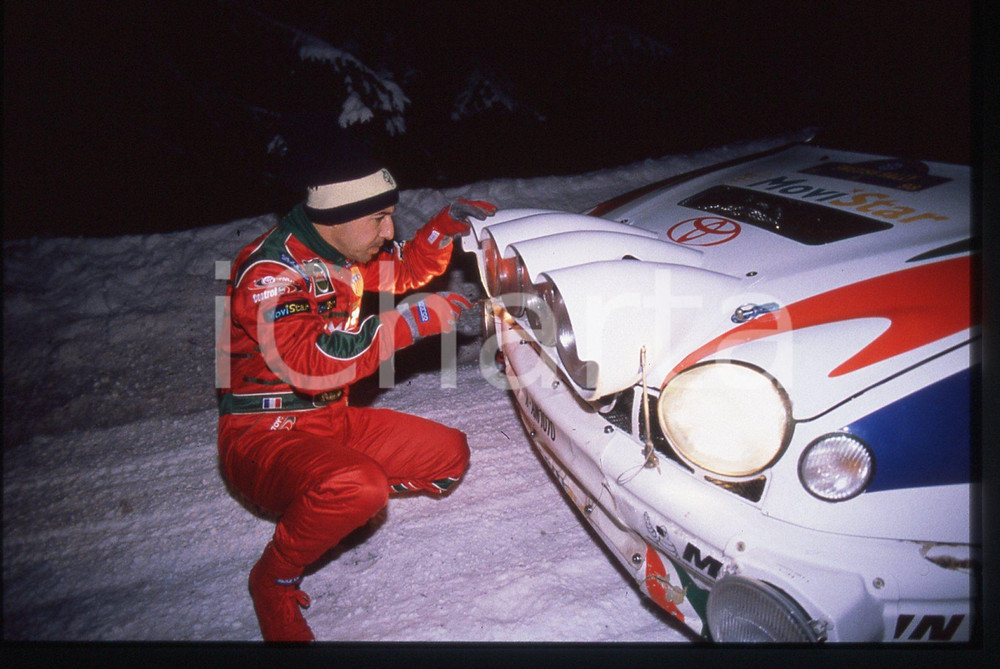 Fotografia d epoca originale Carlos SAINZ  WRC INTERNATIONAL SWEDISH RALLY 1998 35 mm vintage slide 1