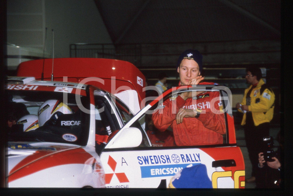 Fotografia d epoca originale MITSUBISHI CARISMA GT EVO IV  WRC SWEDISH RALLY 1998 35 mm vintage slide 2 1