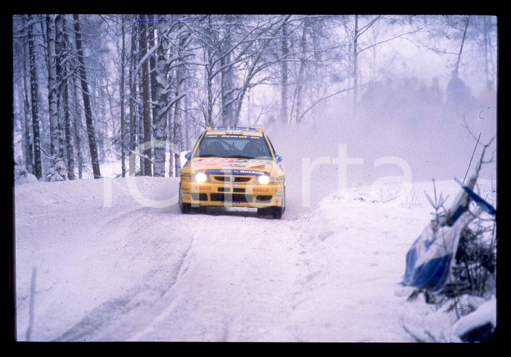 Fotografia d epoca originale SEAT IBIZA KIT CAR EVO2 WRC INTERNATIONAL SWEDISH RALLY 1998 35 mm vintage slide 1