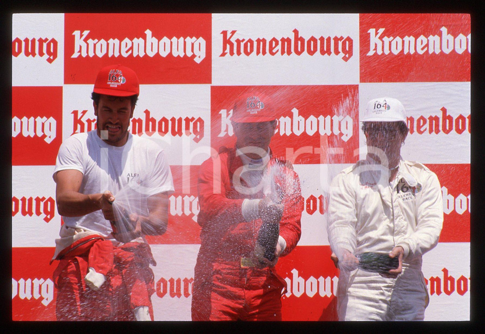 Fotografia d epoca originale Bernard GSTREIN Peter COLLINS Carlo BONOMI ALFA 164 1988 35 mm vintage slide 3 1