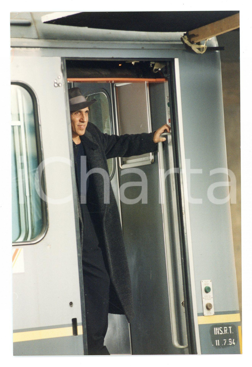 Fotografia d epoca originale 1994 FERROVIE DELLO STATO Adriano CELENTANO Backstage spot  Foto 10x15 cm 33 1