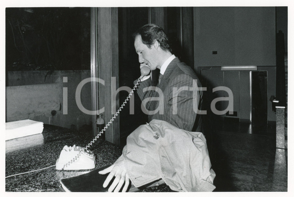 Fotografia d epoca originale 1985 ca ITALIA  COSTUME Jody VENDER al telefono  Foto 25x20 cm 1