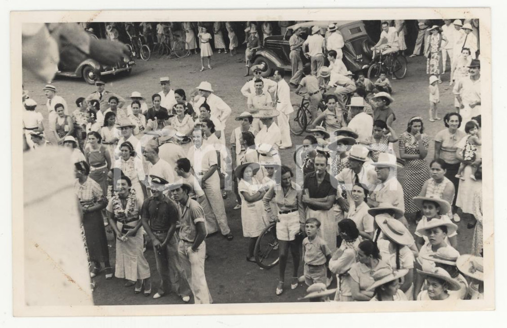 Fotografia d epoca originale 1930 ca PAPEETE POLINESIA Gruppo in attesa al porto  Foto anonima 14x9 cm 3 1