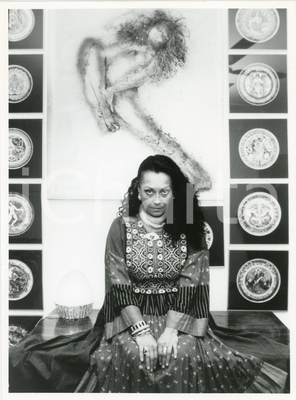 Fotografia d epoca originale 1990 ca MILANO Paola BUZZI Ritratto  Foto 18x24 cm 1 1