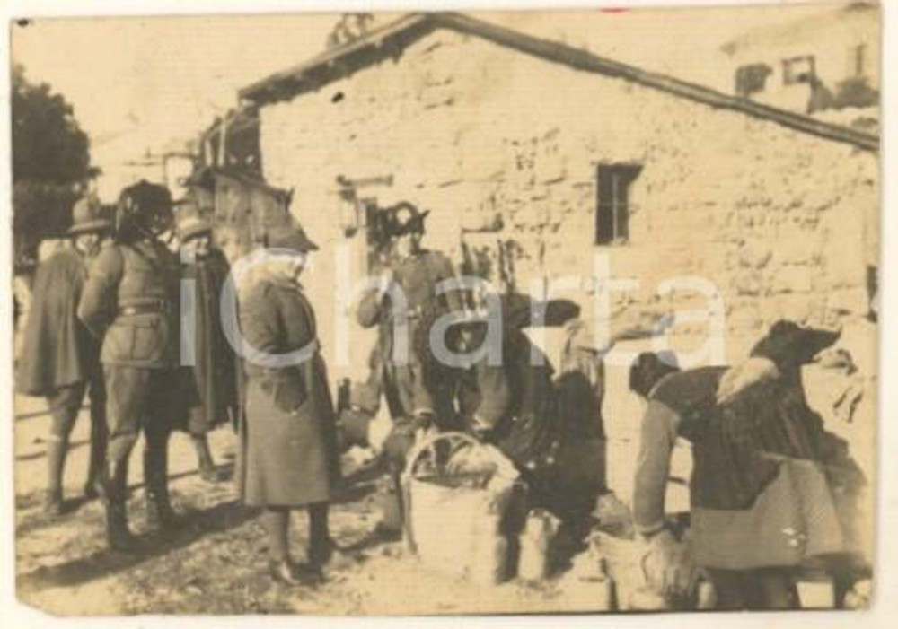 Fotografia d epoca originale 1923 FIUME ISTRIA Ufficiali italiani presso lo sbarramento di ZAMET Foto 6x4 1