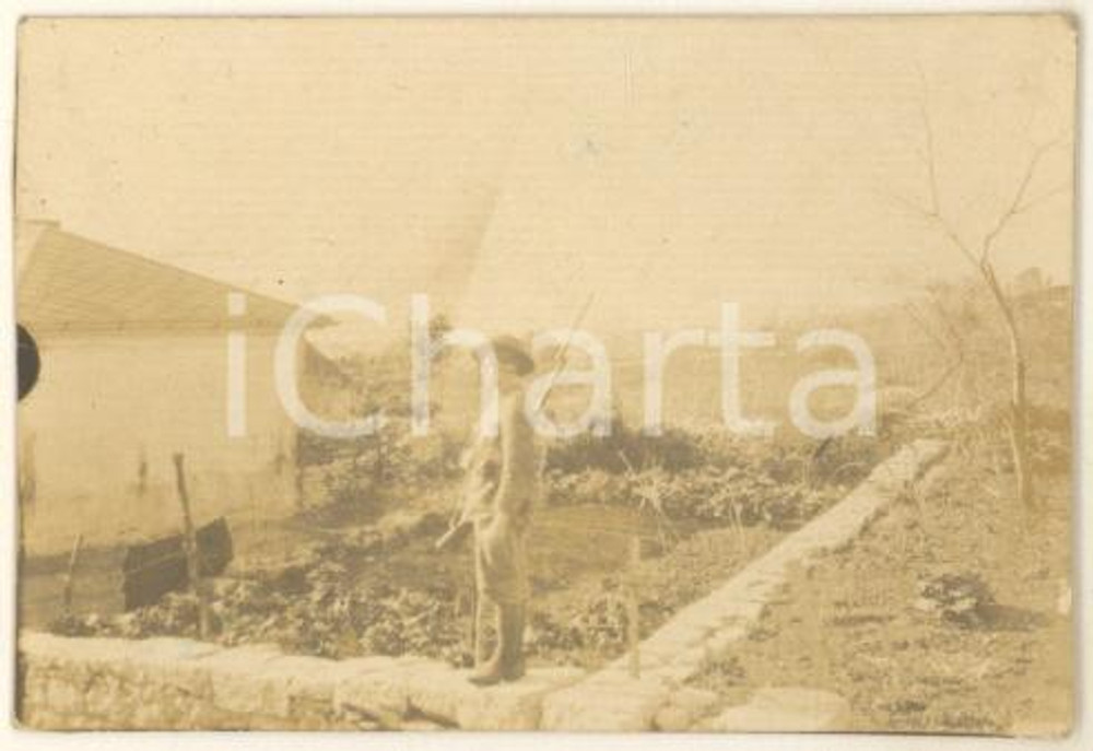 Fotografia d epoca originale 1923 FIUME ISTRIA Sentinella italiana presso lo sbarramento di ZAMET Foto 6x4 1