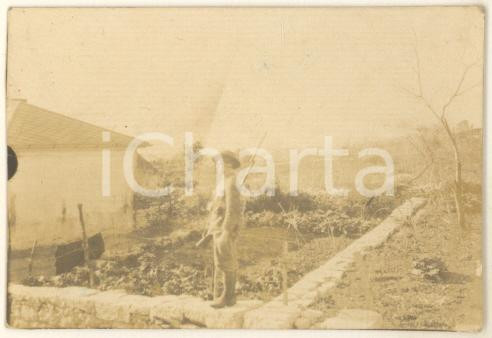 Fotografia d epoca originale 1923 FIUME ISTRIA Sentinella italiana presso lo sbarramento di ZAMET Foto 6x4 1