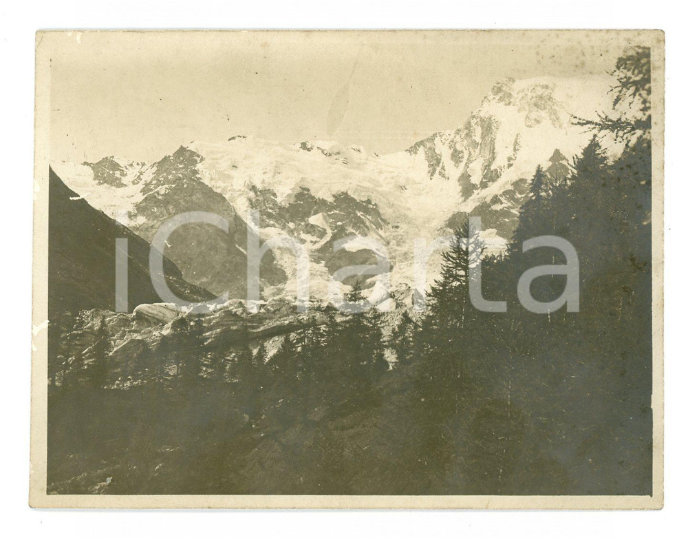 Fotografia d epoca originale 1900 ca MACUGNAGA Panorama con MONTE ROSA Foto 11x8 cm 1