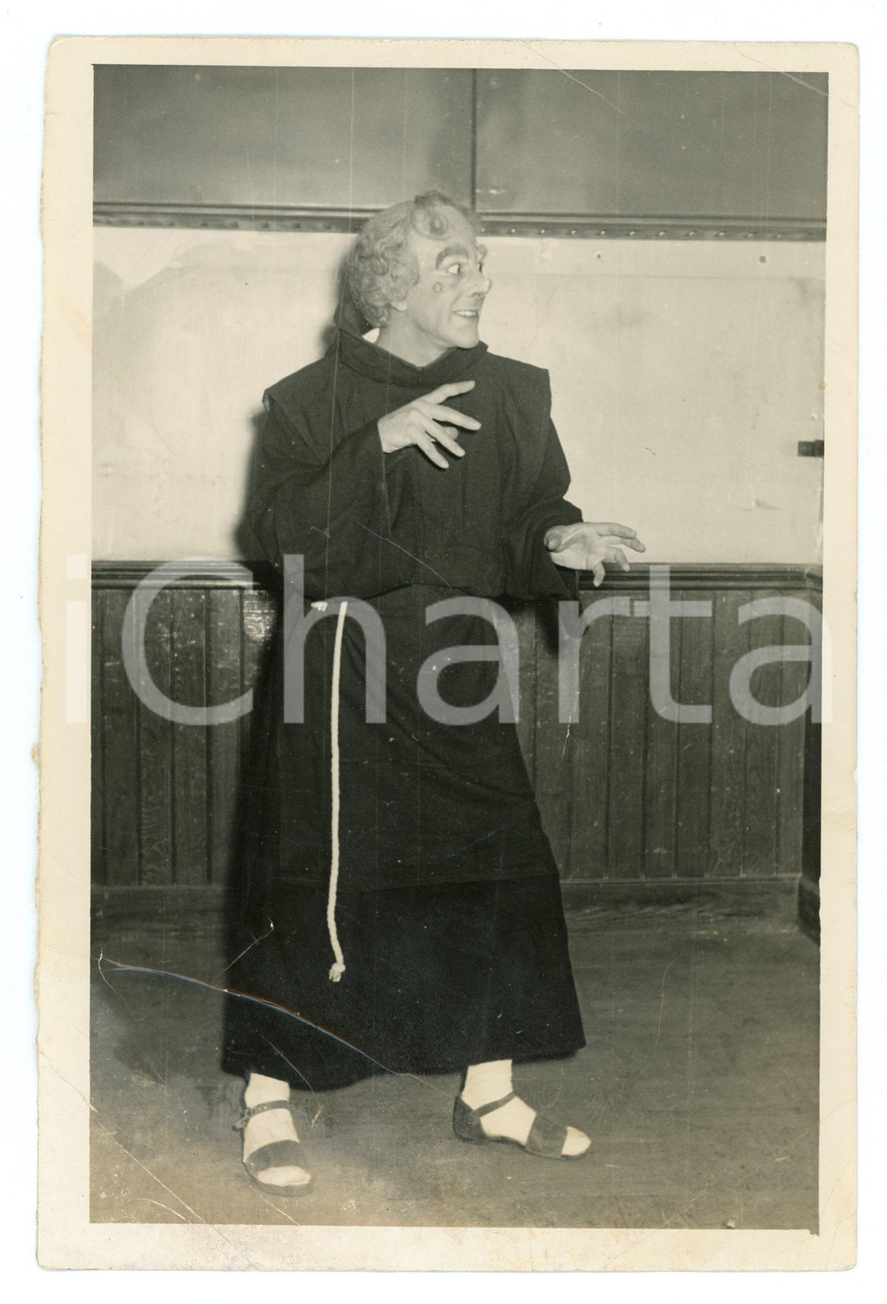Fotografia d epoca originale 1950 ca LIRICA Enzo VENCHI nel ruolo di un frate  Foto DANNEGGIATA 12x18 cm 1