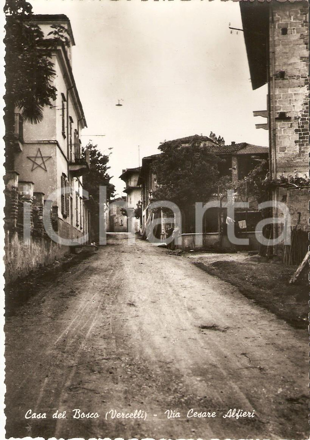 Cartolina originale da collezione 1955 ca SOSTEGNO  CASA DEL BOSCO Cascine in via Cesare Alfieri Cartolina 2 1