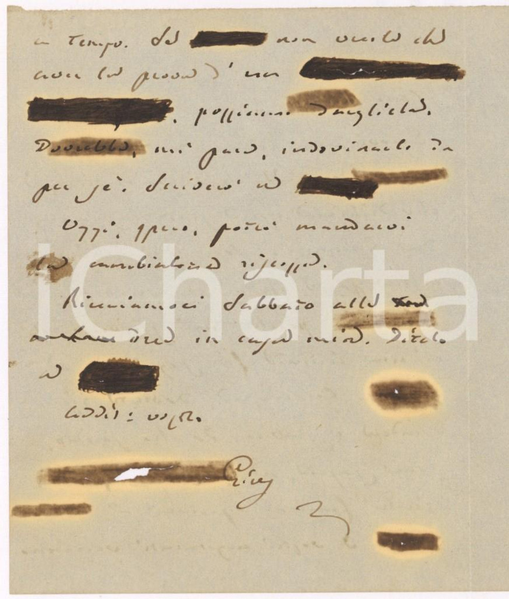 Autografo originale 18?? FIRENZE (?) Lettera GIUSEPPE MAZZINI da decifrare - AUTOGRAFA 1