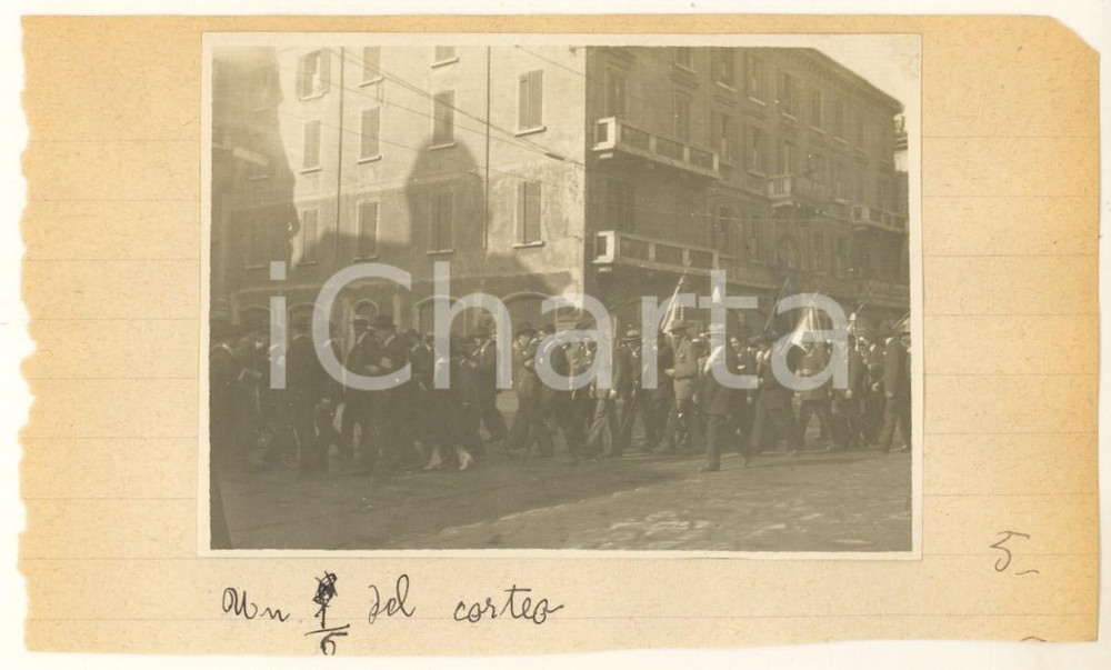 Fotografia d epoca originale 1922 BRESCIA ESCURSIONISMO Congresso Mondiale UOEI  Corteo  Foto 15x9 cm 1