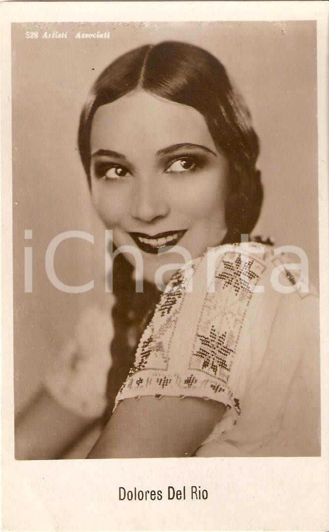 Cartolina originale da collezione 1930 ca CINEMA Actress Dolores DEL RIO Portrait with braid Cartolina 1