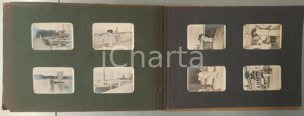 Fotografia d epoca originale 1920 ca SVIZZERA /DANIMARCA Coppia di sposi in viaggio Album 64 foto 1