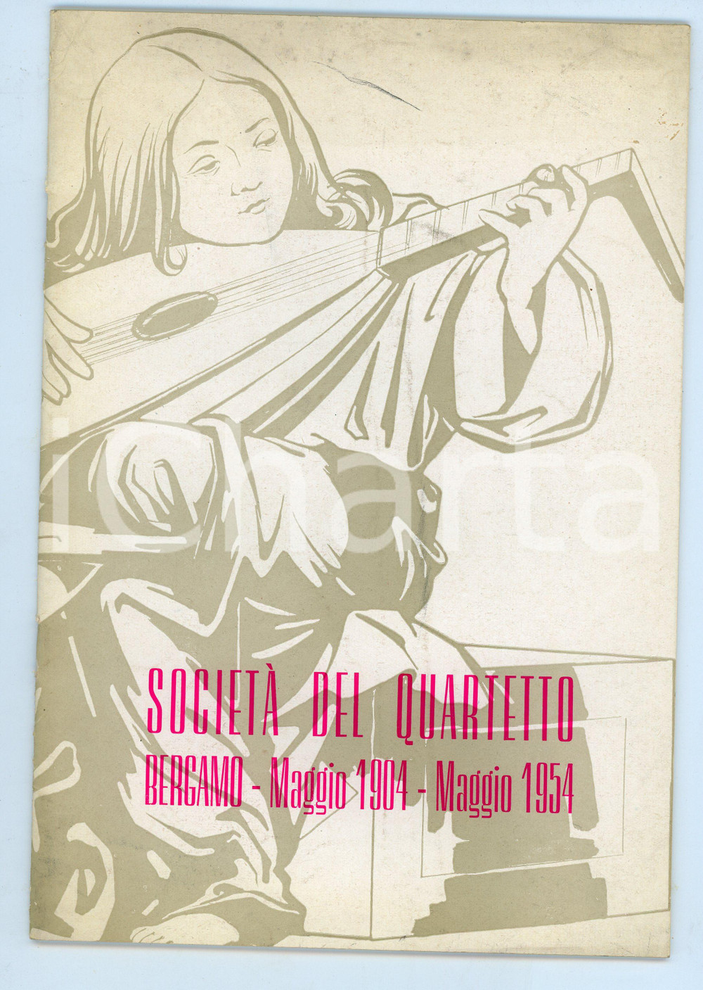 Libro, pubblicazione d epoca 1954 BERGAMO Cinquantenario della SocietÃ  del Quartetto  Pubblicazione 1