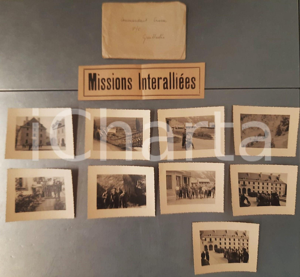 Fotografia d epoca originale 1945 ca WW2 FRANCE GUILLESTRE  MISSIONS INTERALLIEES Lot 9 photos Comm. CROSSE 1
