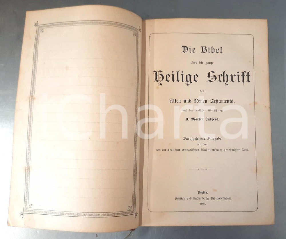 Libro, pubblicazione d'epoca 1905 DIE BIBEL Heilige Schrift Altes und Neues Testament Martin LUTHER cartine 1