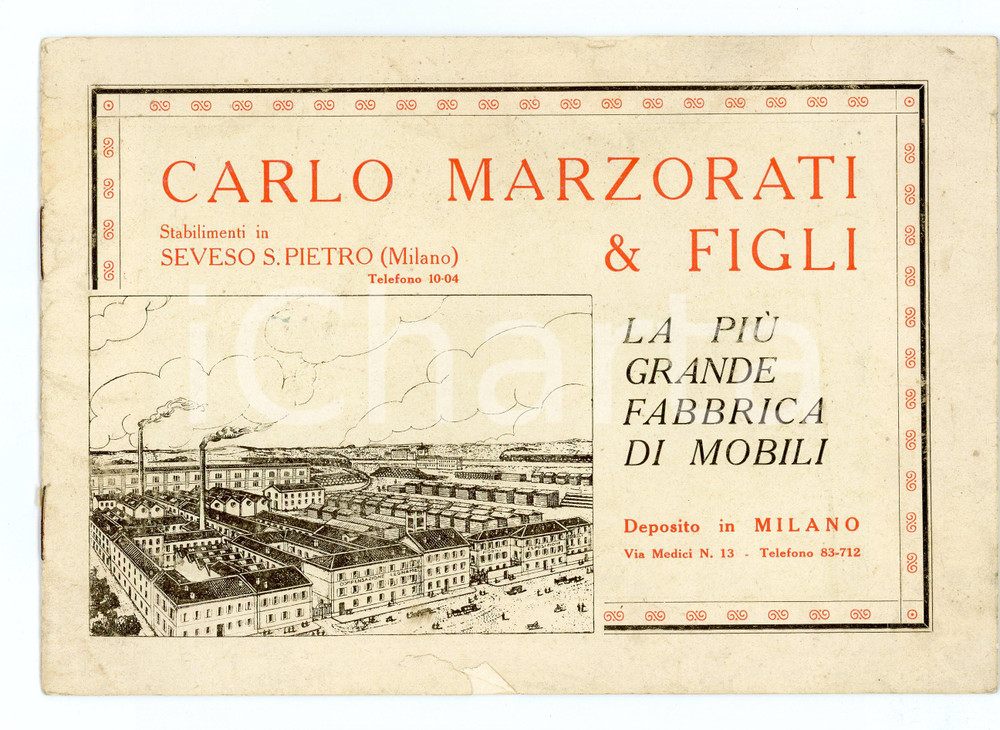 Materiale pubblicitario d’epoca 1925 ca SEVESO  SAN PIETRO Fabbrica Mobili CARLO MARZORATI E FIGLI Catalogo 1