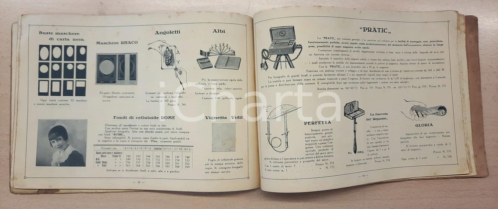 Materiale pubblicitario d’epoca 1920 ca FOTOGRAFIA MILANO Casa Fotomateriale  Catalogo ILLUSTRATO 55 pp. 1