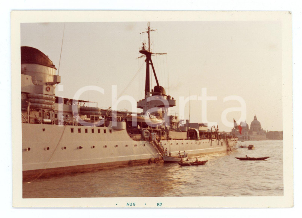 Fotografia d epoca originale 1962 VENEZIA  REGIA MARINA Incrociatore Raimondo MONTECUCCOLI Foto 12x8 cm 1