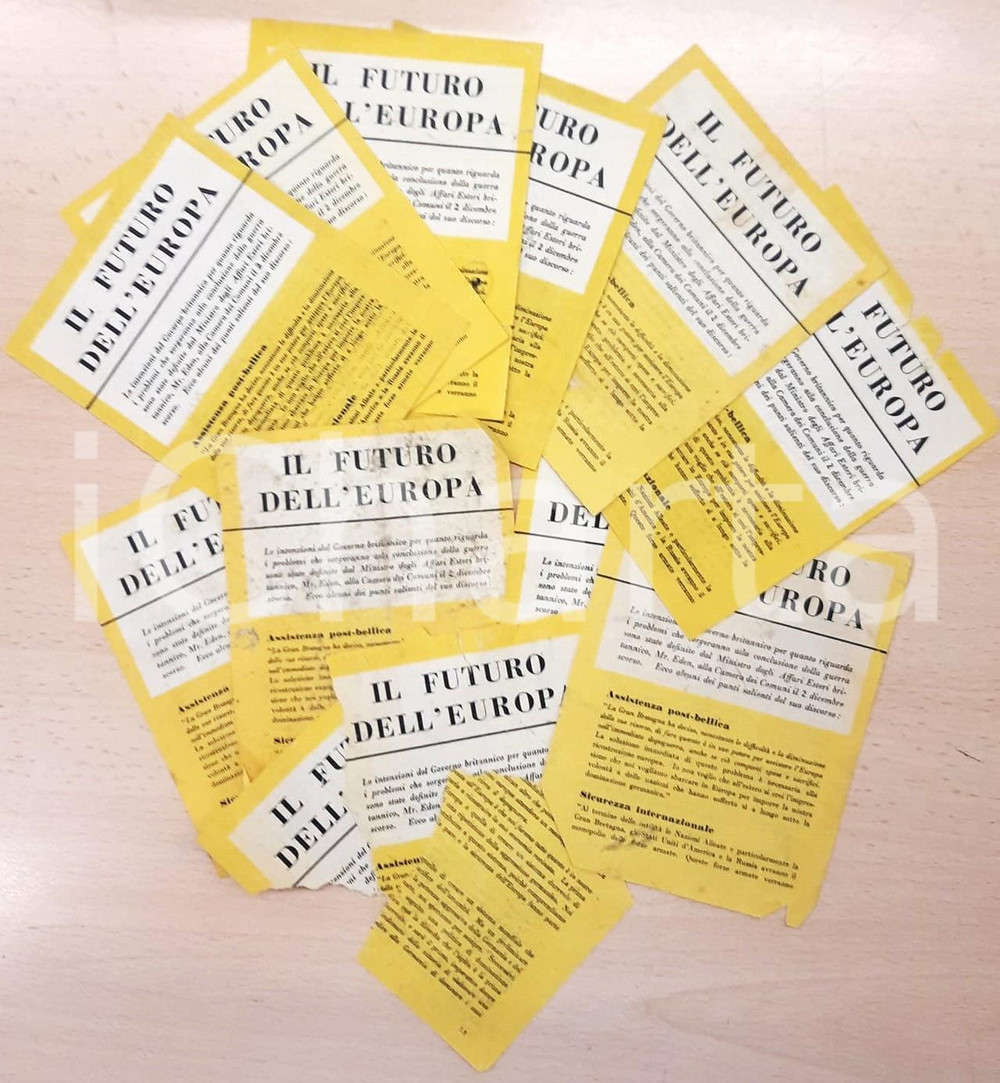 Documento originale, autentico Febbraio 1943 WW2 LOMBARDIA  Lotto 10 manifestini aerei PROPARAGANDA ALLEATA 1
