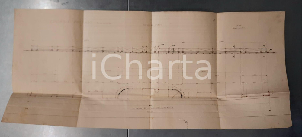 Mappa, planimetria storica 1926 PALLANZENO VCO Centrale COLOMBO  Recinto di chiusura Planimetria 1
