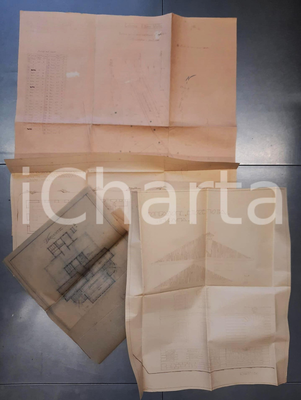 Mappa, planimetria storica 192527 SUNA / VERBANIA  Colonia Ettore Motta  Lotto planimetrie RARO 1