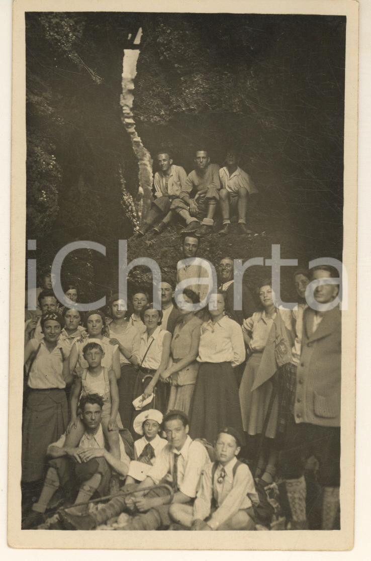 Fotografia d epoca originale 1925 ca ESCURSIONISMO Gruppo CAI MESTRE  Orrido  Foto 9x14 cm 1