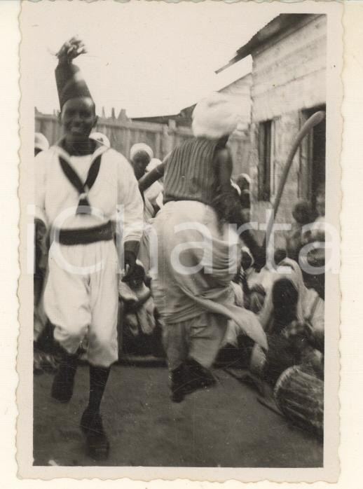 Fotografia d epoca originale 1935ca A.O.I. ETIOPIA Danza tribale al villaggio VERA FOTO cm 6x9 1