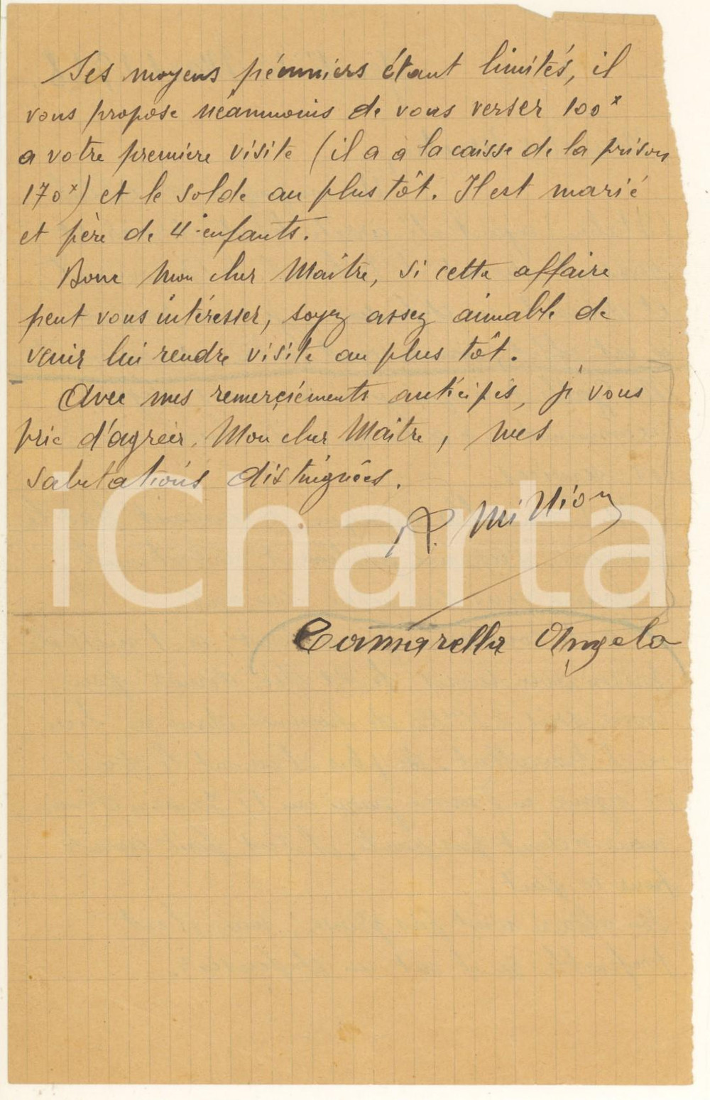Autografo originale 1938 Serial killer Roger MILLION  Lettera dal carcere pro compagno AUTOGRAFO 1