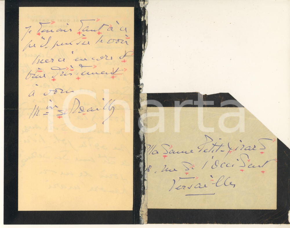 Autografo originale 1930 ca PARIS Lettera nobile Philippine DE NOAILLES  Ringraziamento Autografo 1
