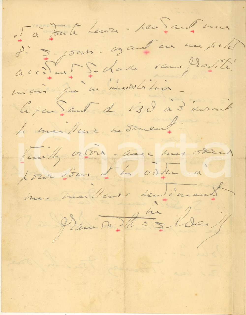 Autografo originale 1931 PARIS Lettera nobile Philippine DE NOAILLES al rientro a Parigi Autografo 1