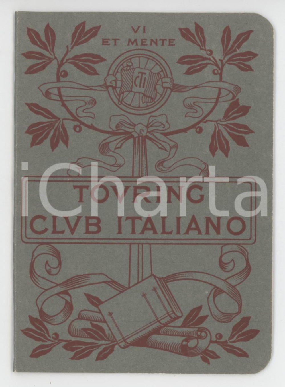 1935 ca MILANO - TCI Touring Club Italiano - Tessera 7x10 cm Tessera d'epoca.  FAIR/discreto Lievi smussature agli angoli Formato: 7x10 cm originale e autentica 1