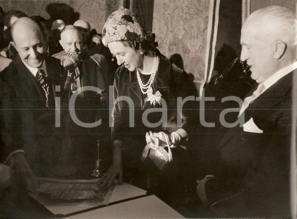 Fotografia d epoca originale 1960 MADRID Fabiola MORA Y ARAGON  Pergamena figlia prediletta della cittÃ  1 1