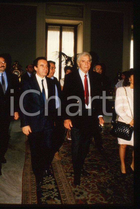Fotografia d epoca originale 1988 MILANO Paolo PILLITTERI Burt LANCASTER  35 mm vintage slide 5 1