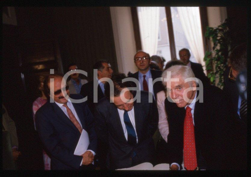 Fotografia d epoca originale 1988 MILANO Paolo PILLITTERI Burt LANCASTER  35 mm vintage slide 4 1