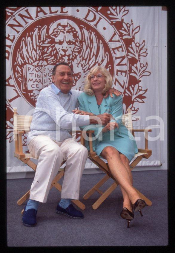 Fotografia d epoca originale 1990 ca Alberto SORDI Monica VITTI Mostra cinema VENEZIA 35 mm vintage slide 1 1