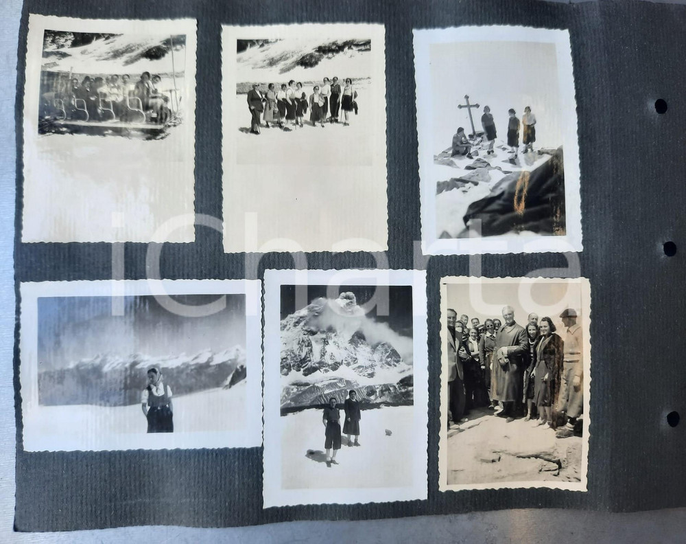 Fotografia d epoca originale 1937 DOLOMITI ? Gen. Rodolfo GRAZIANI in montagna  Lotto 6 foto 7x9 cm 1