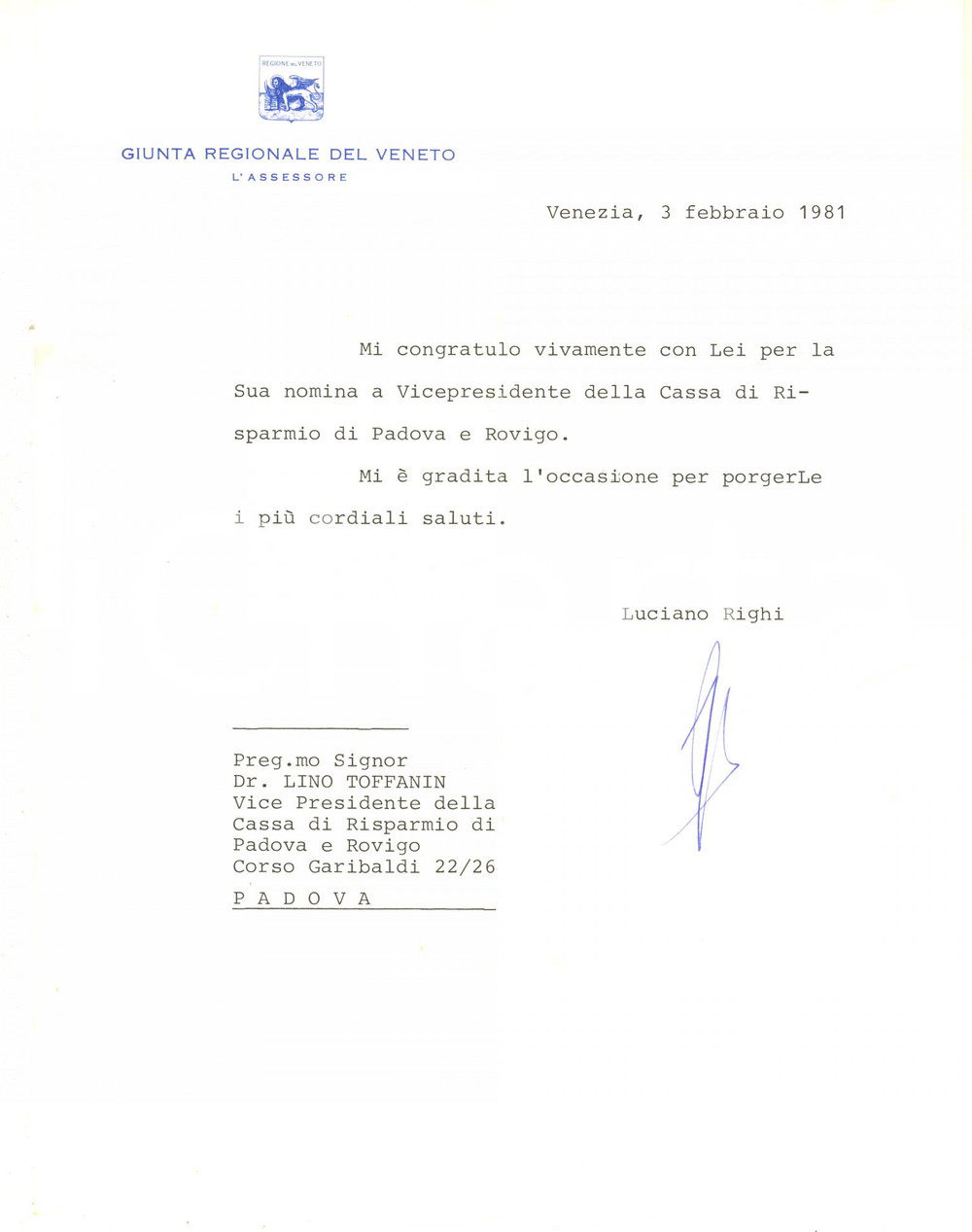 1969 KLAGENFURT AUSTRIA Lettera Cristiano RIDOMI - Curriculum - AUTOGRAFO Lettera dattiloscritta su carta intestata, con firma autografa del giornalista.PAGINE: 1  FAIR/discreto piegature d'epoca  originale e autentica 1