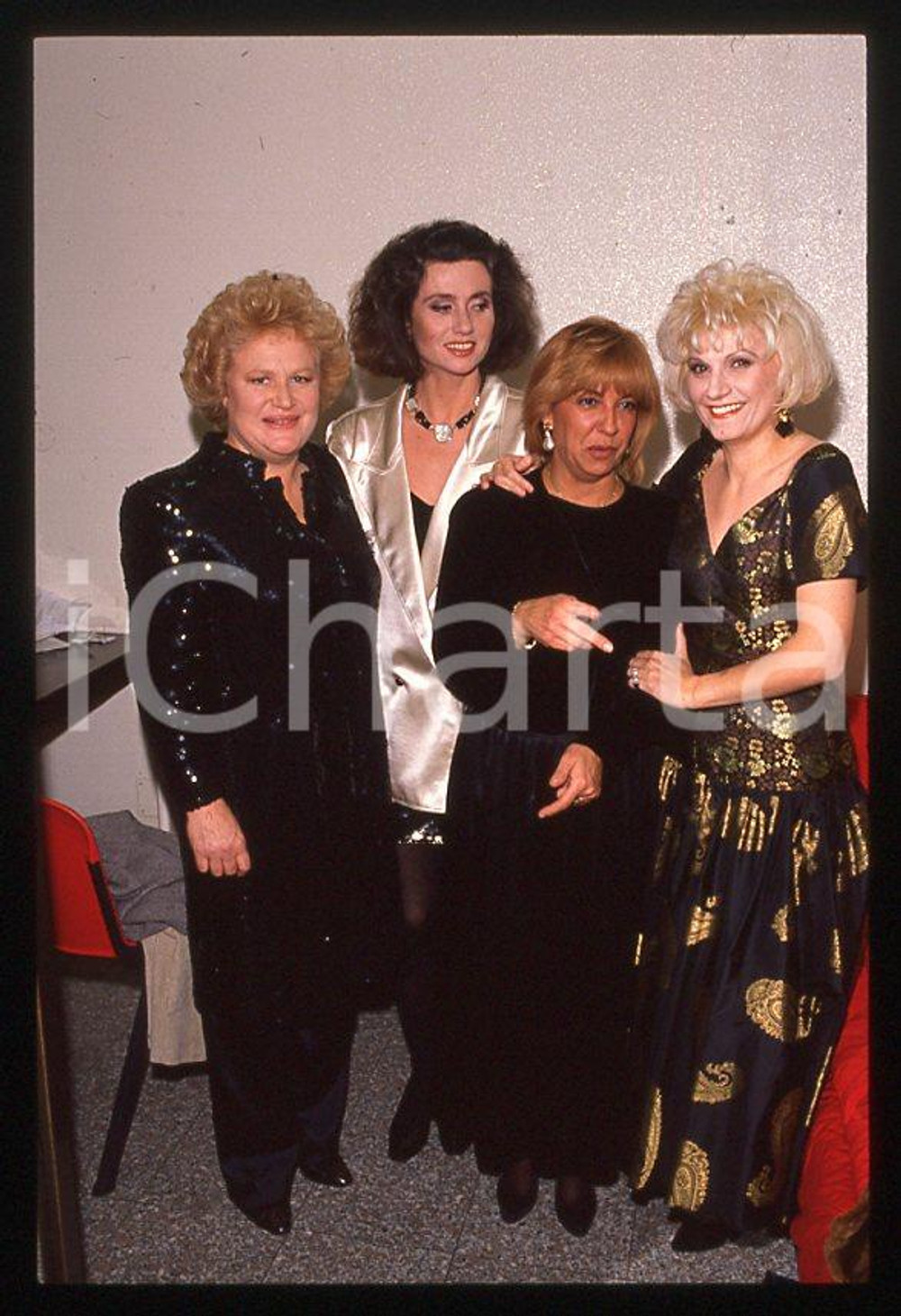 Fotografia d epoca originale 1990 ca Gilda GIULIANI Wilma GOICH Gigliola CINQUETTI  35 mm vintage slide 1